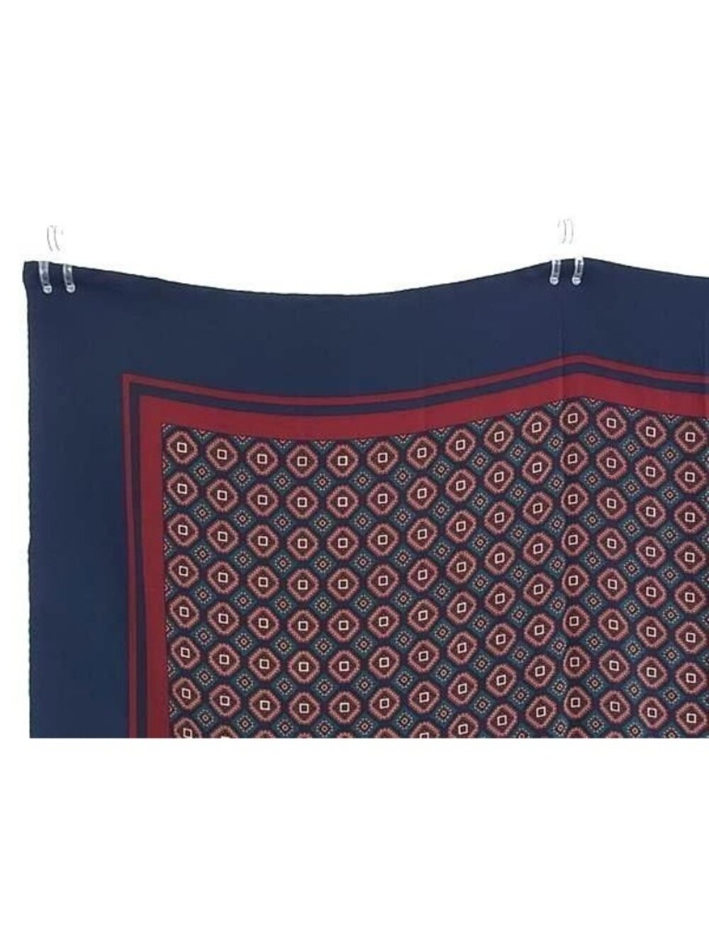 Chanel Shawl Navy Multicolor Silk 100% Large Geometric Pattern Scarf - Picture 2 of 5